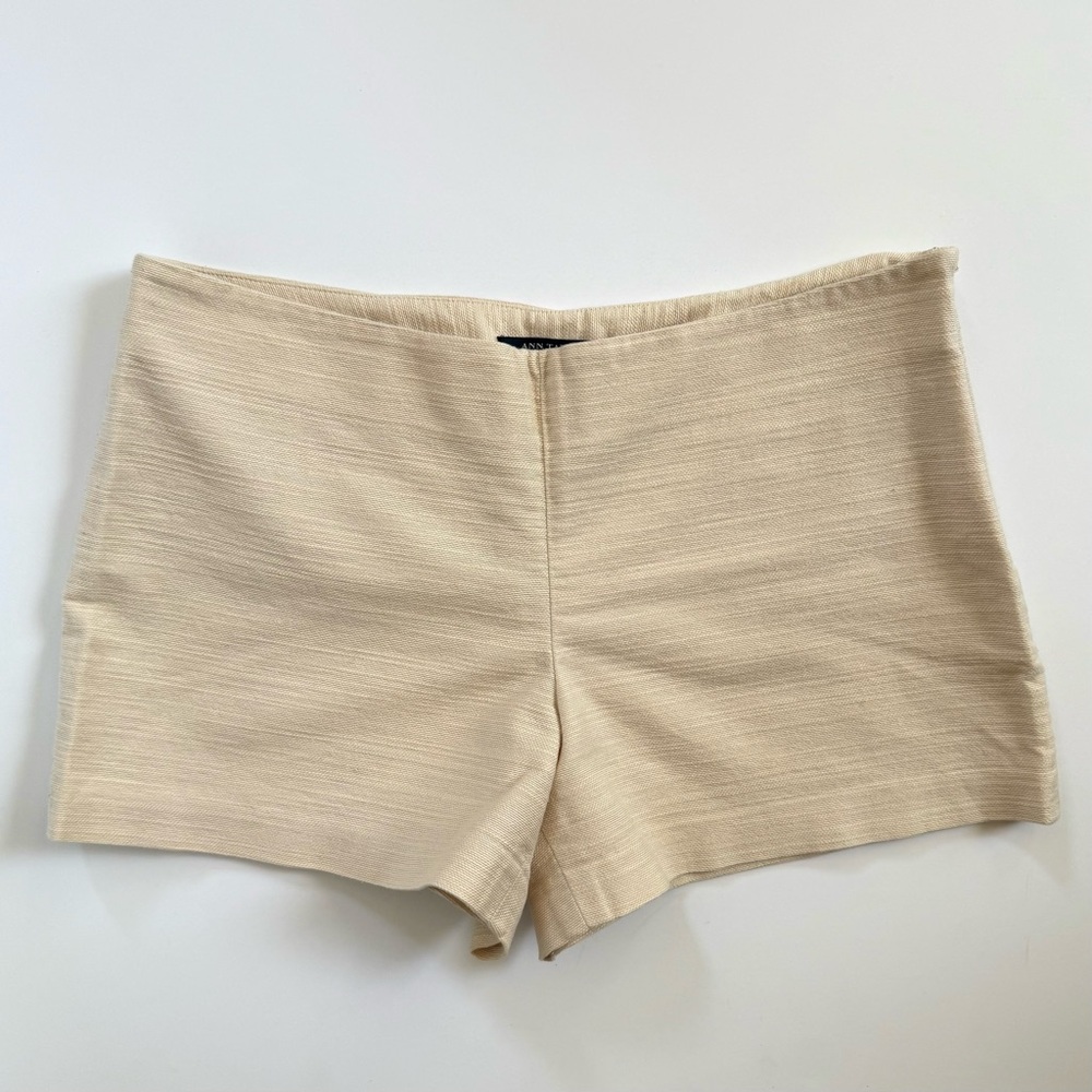 Ann Taylor Cream Mid Waist Shorts